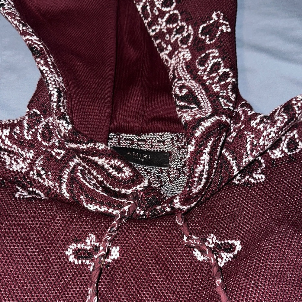 AMIRI Burgundy Bandana Hoodie